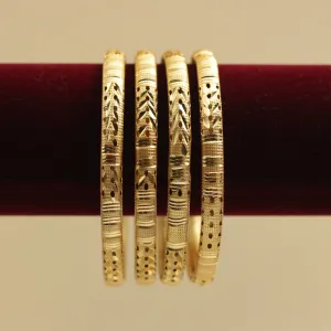 Gold Look Office/Daily Wear Set of 4 Bangles - 011