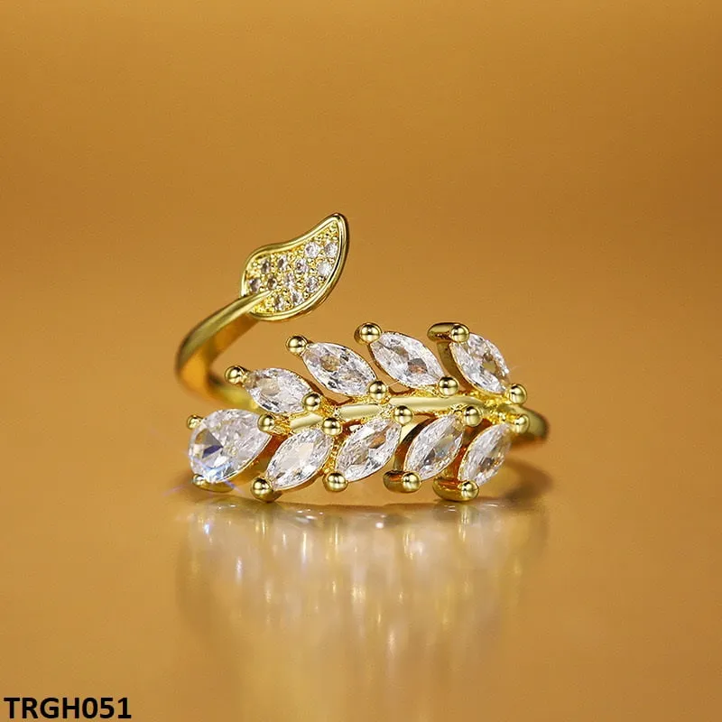 Gold Plated Tier Leaf Ring