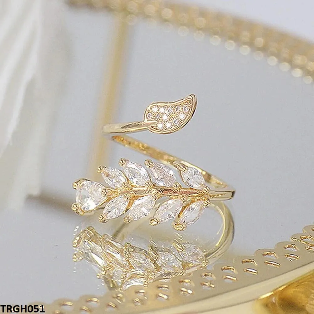 Gold Plated Tier Leaf Ring