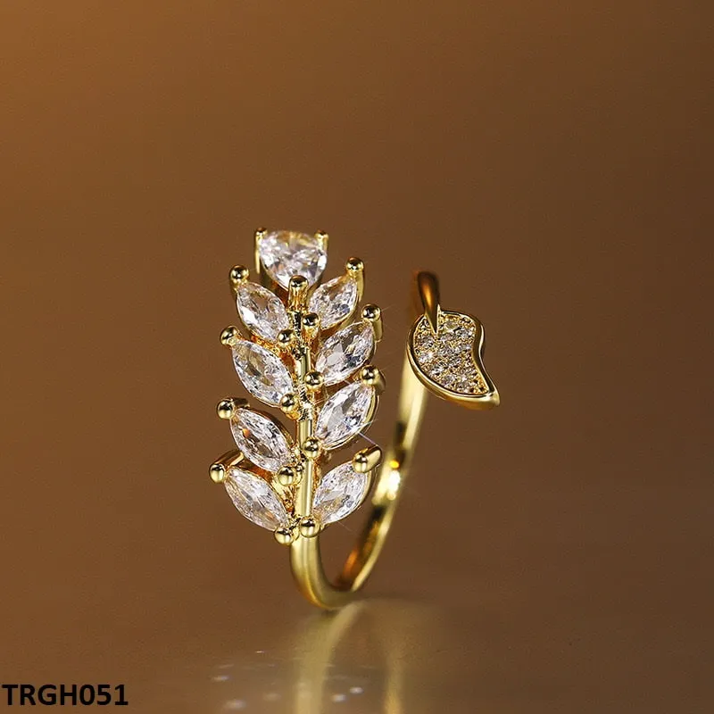 Gold Plated Tier Leaf Ring