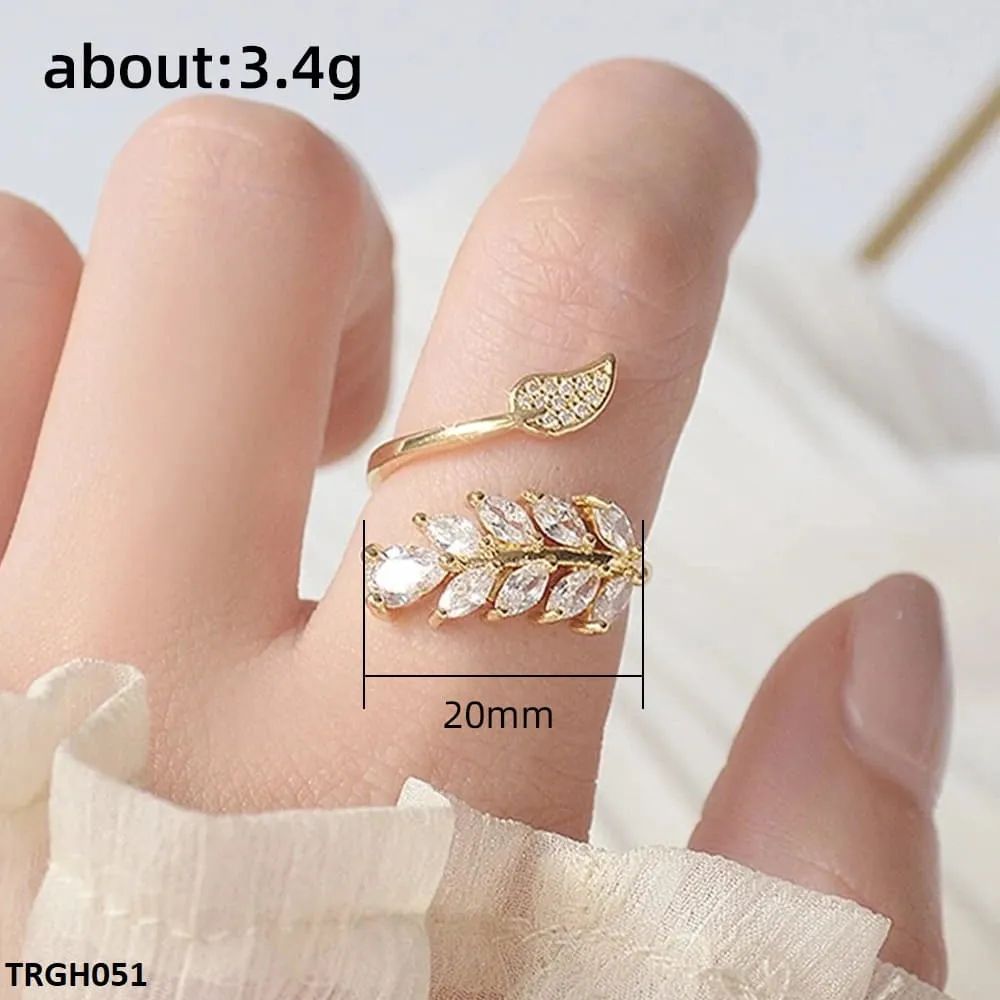 Gold Plated Tier Leaf Ring