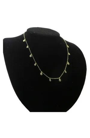 Gold Small Ballchain Crystal Necklace