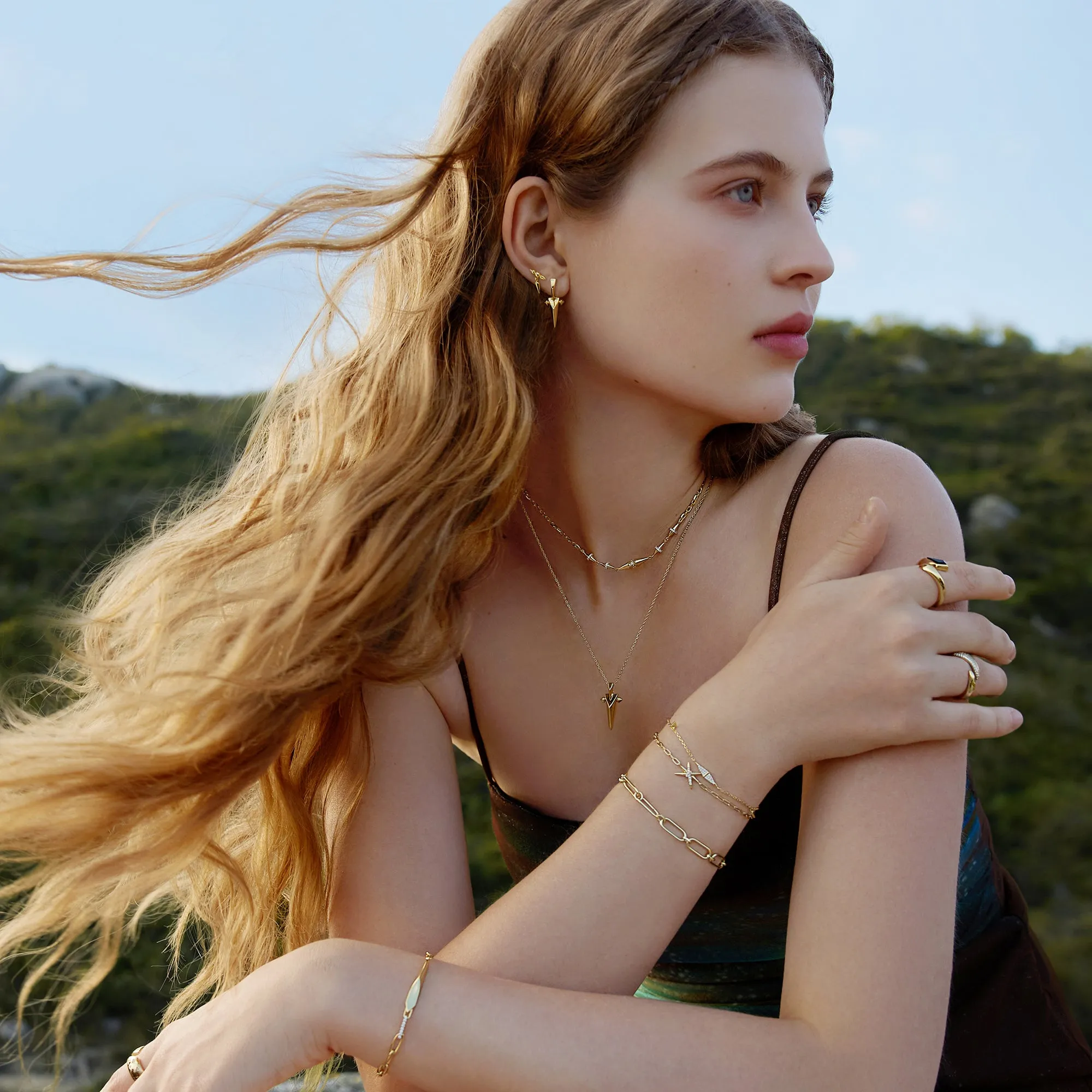 Gold Spike Chain Bracelet