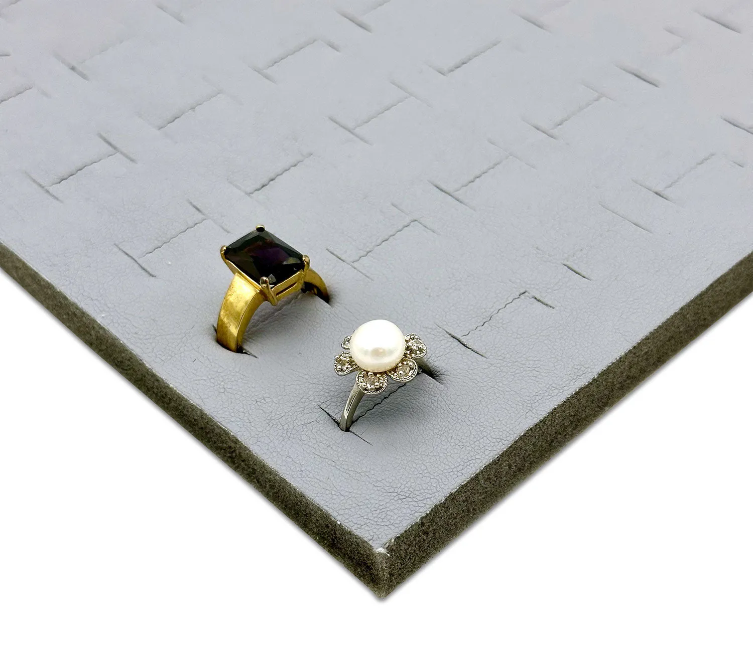Grey Leatherette Foam for 72 Ring Standard Jewelry Tray Insert