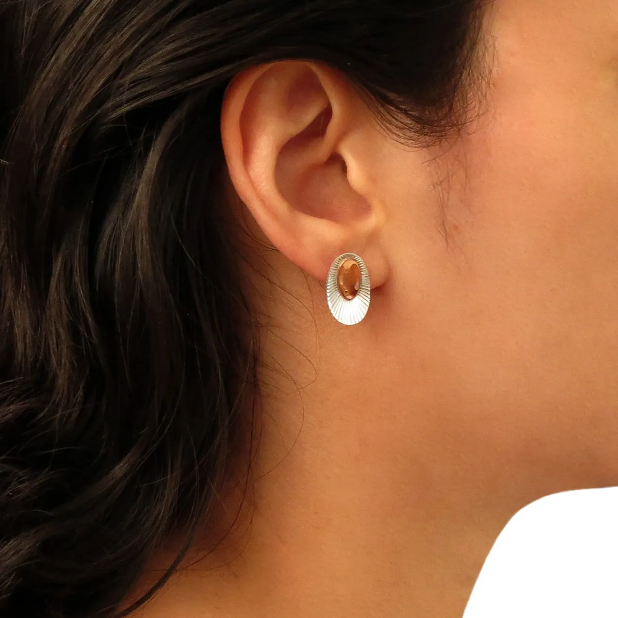 Handmade 925 Sterling Silver and Copper Earrings