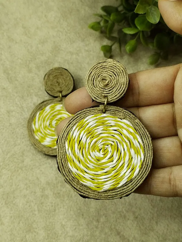 Handmade Yellow Jute Earrings