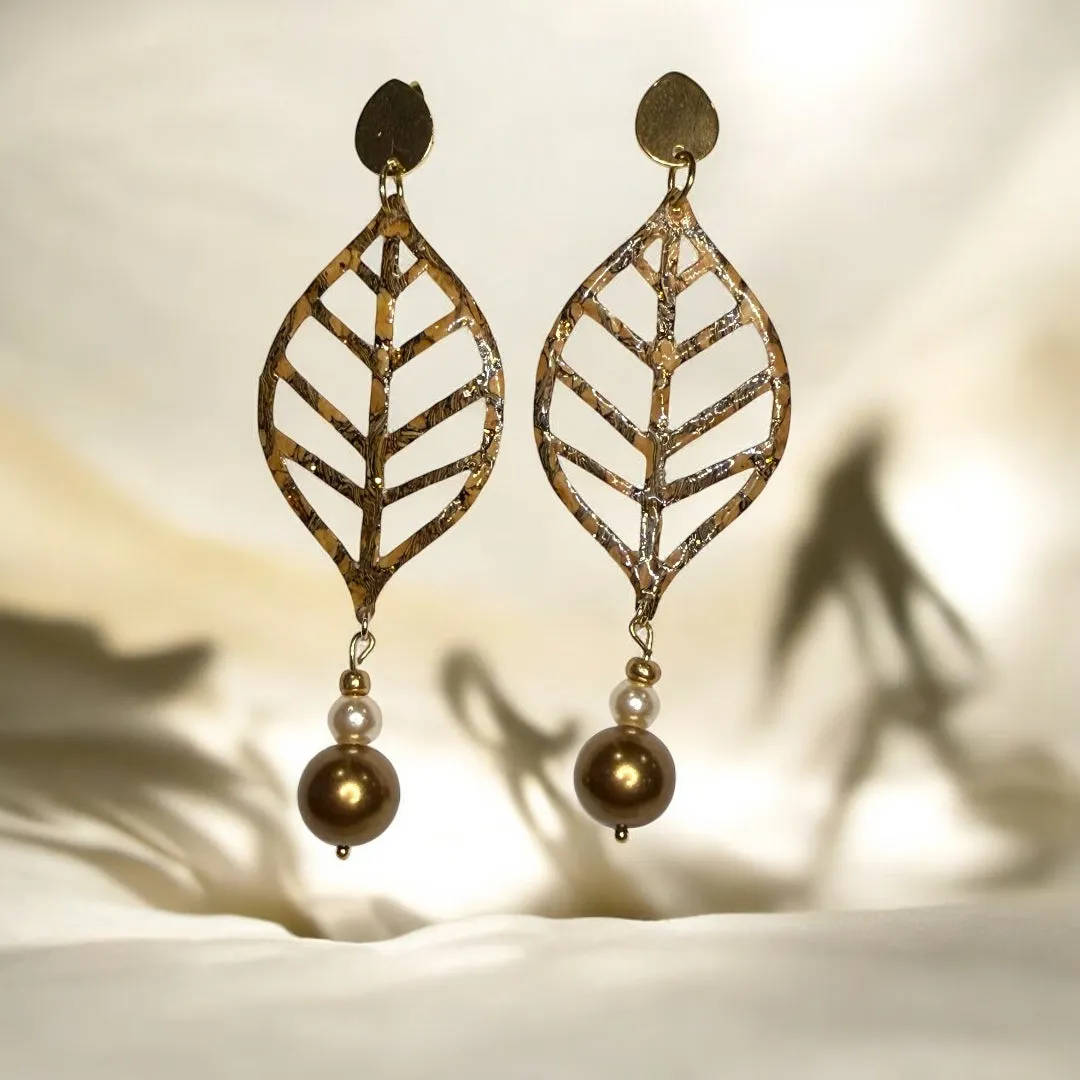 Heart Cork Tassel Long Dangles - Handmade