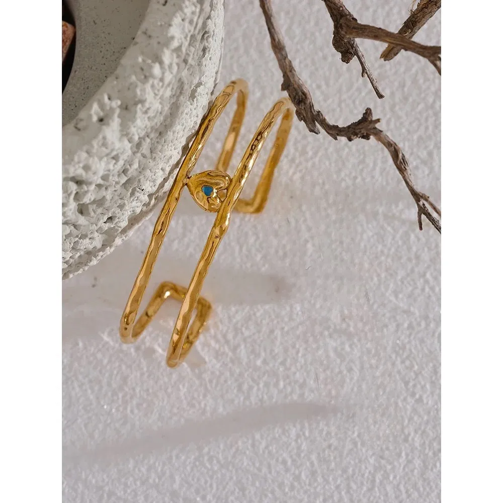 HeartLine Cuff Bracelet - 18K Gold Coated