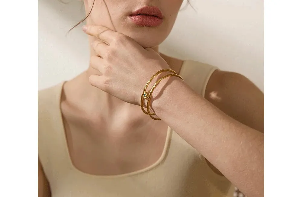 HeartLine Cuff Bracelet - 18K Gold Coated