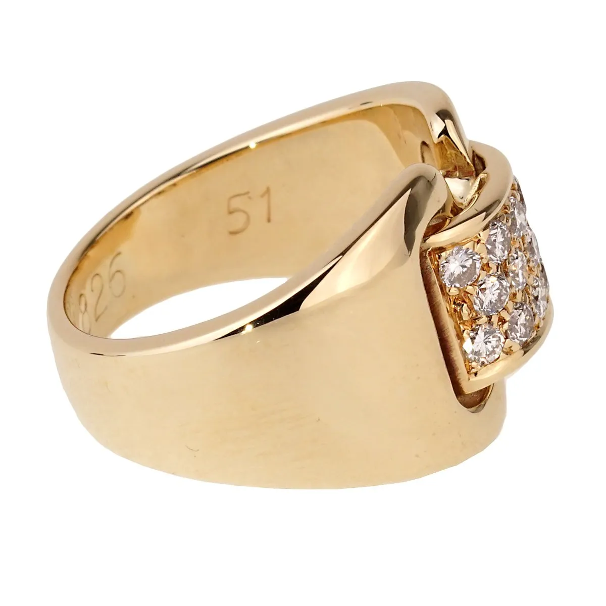 Hermes Diamond Yellow Gold Cocktail Ring
