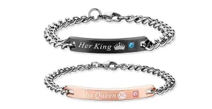 His Queen Her King Stainless Steel Bracelets