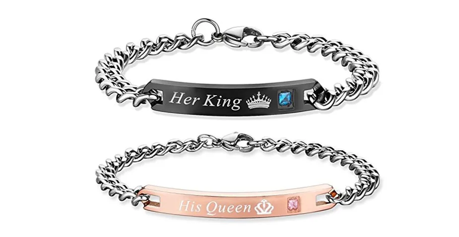 His Queen Her King Stainless Steel Bracelets