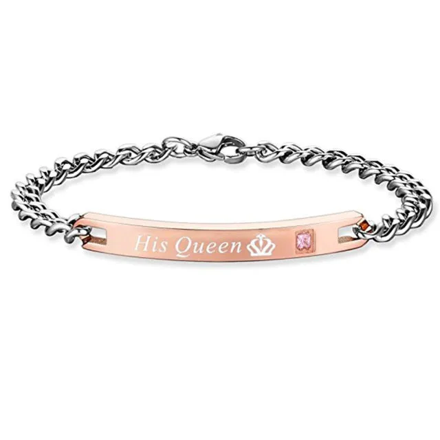 His Queen Her King Stainless Steel Bracelets