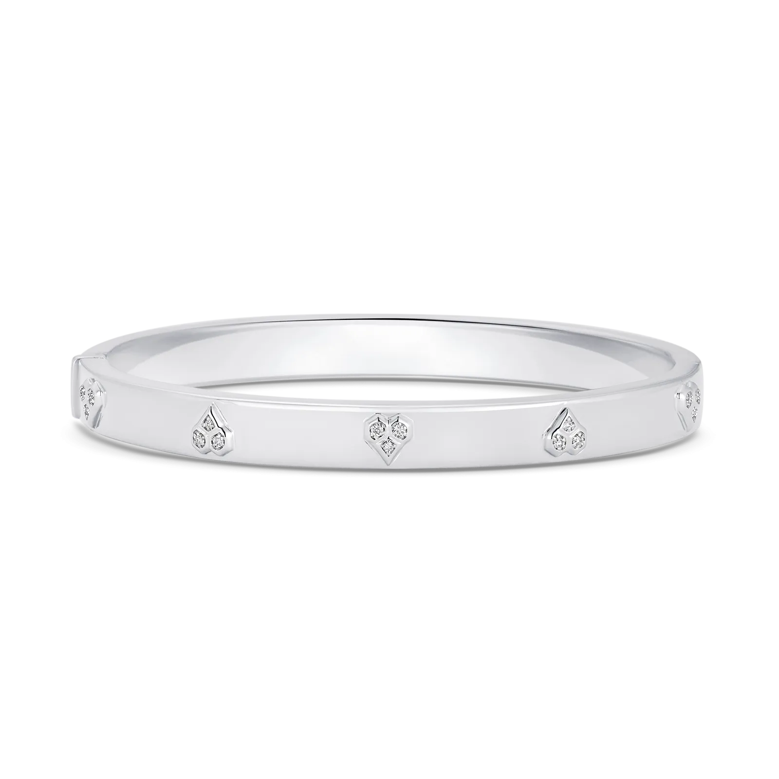 Honey Comb Gold and Diamond Heart Bangle