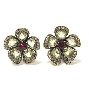 IRADJ MOINI CITRINE FLOWER CLIP ON EARRINGS