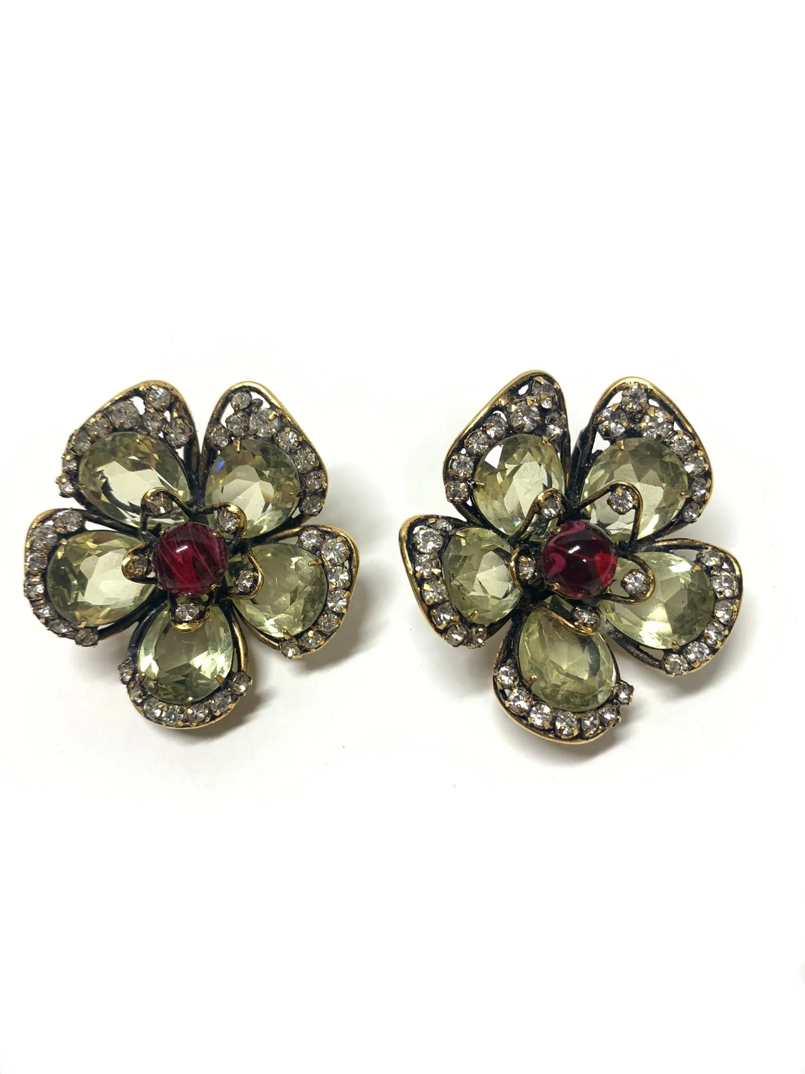 IRADJ MOINI CITRINE FLOWER CLIP ON EARRINGS