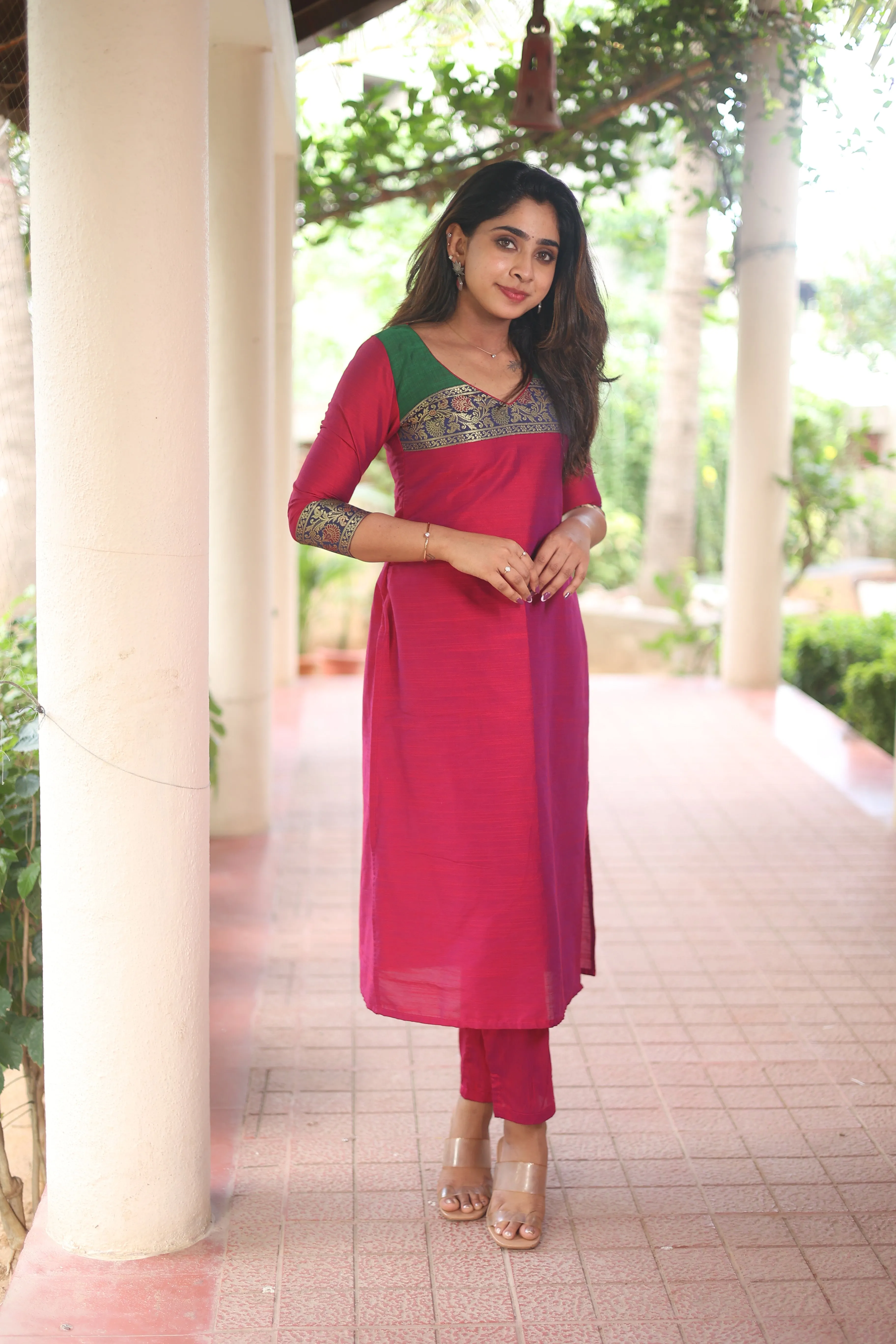 Iva Magenta Kurta Set (Set of 2)