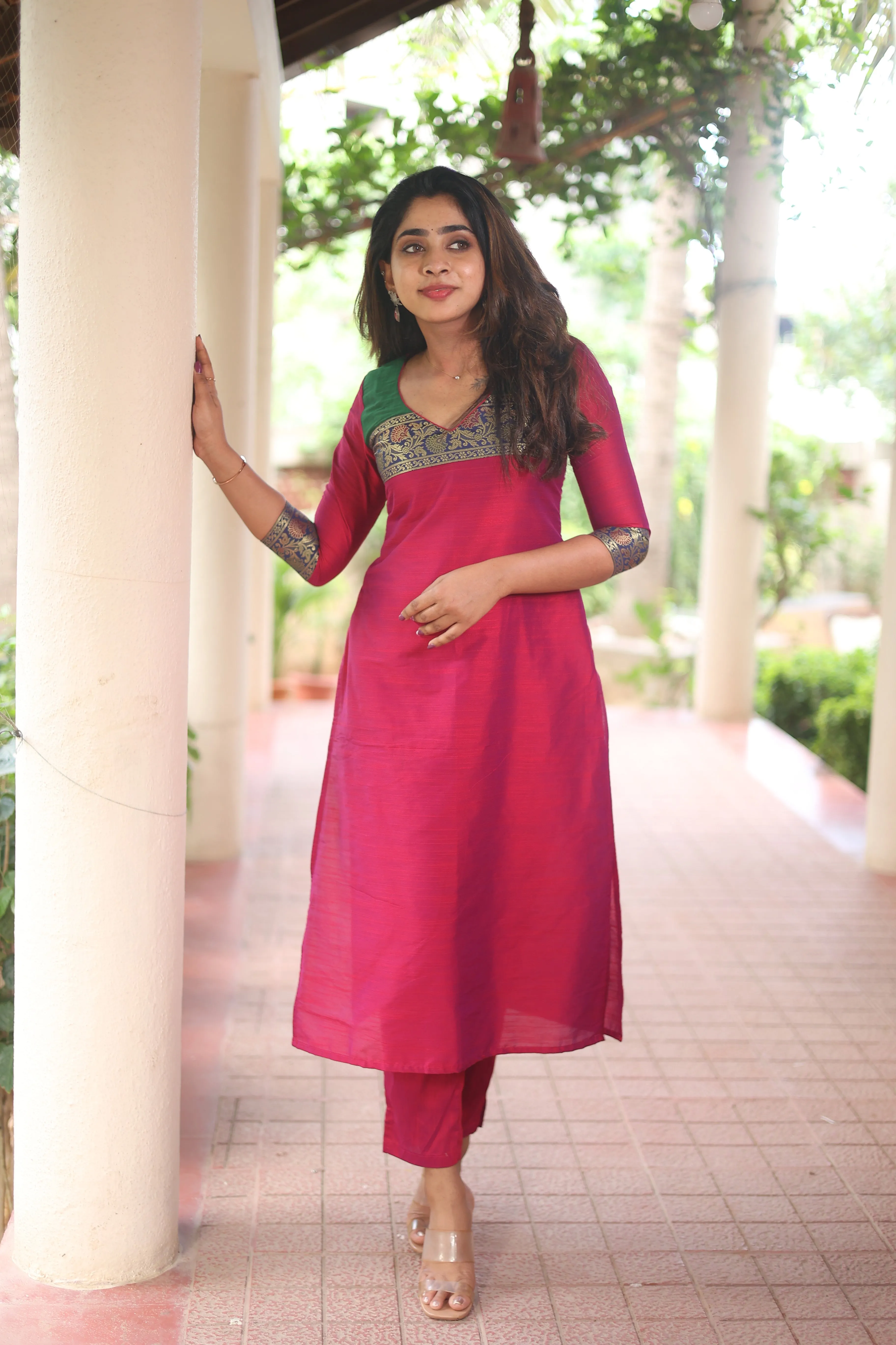 Iva Magenta Kurta Set (Set of 2)