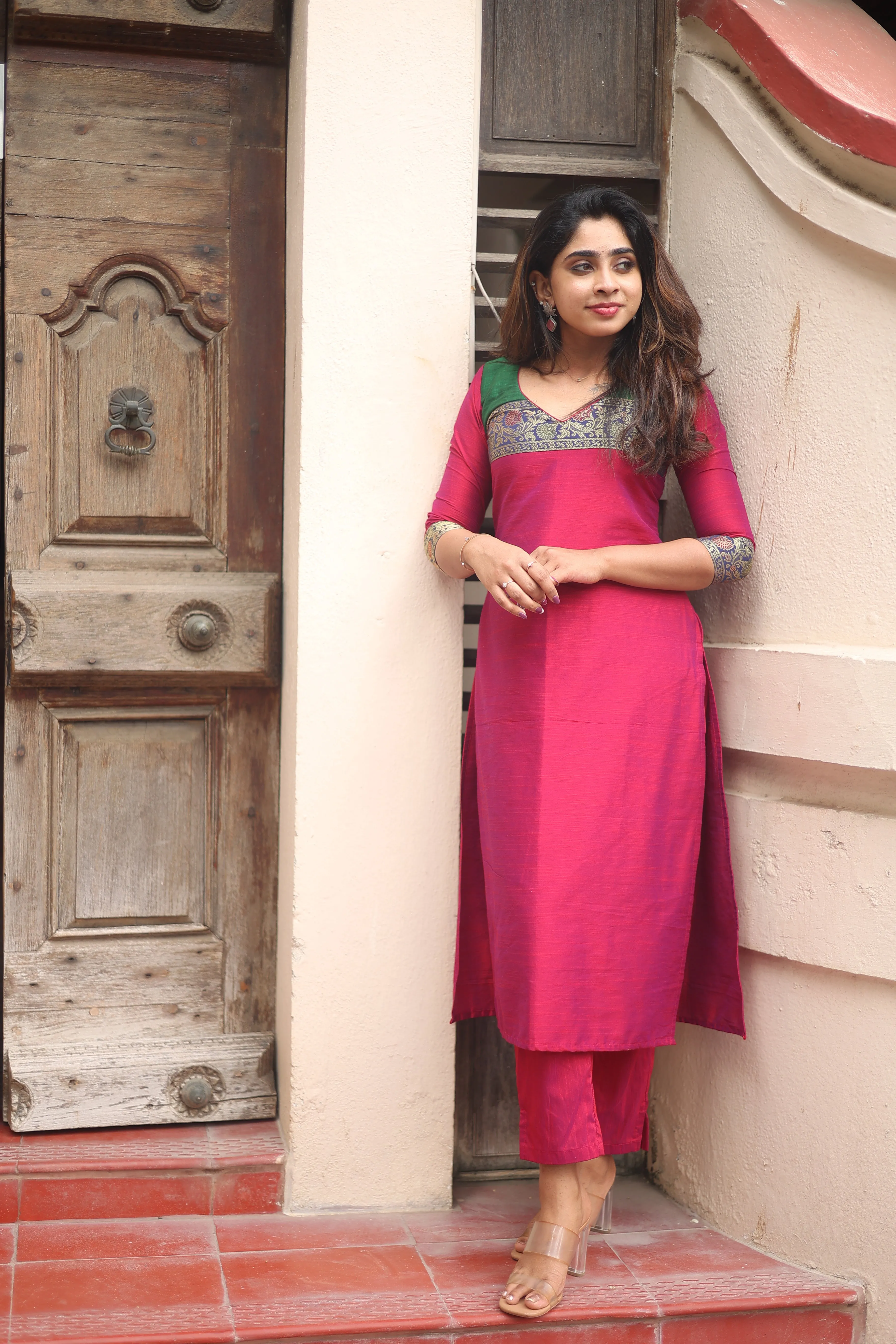 Iva Magenta Kurta Set (Set of 2)