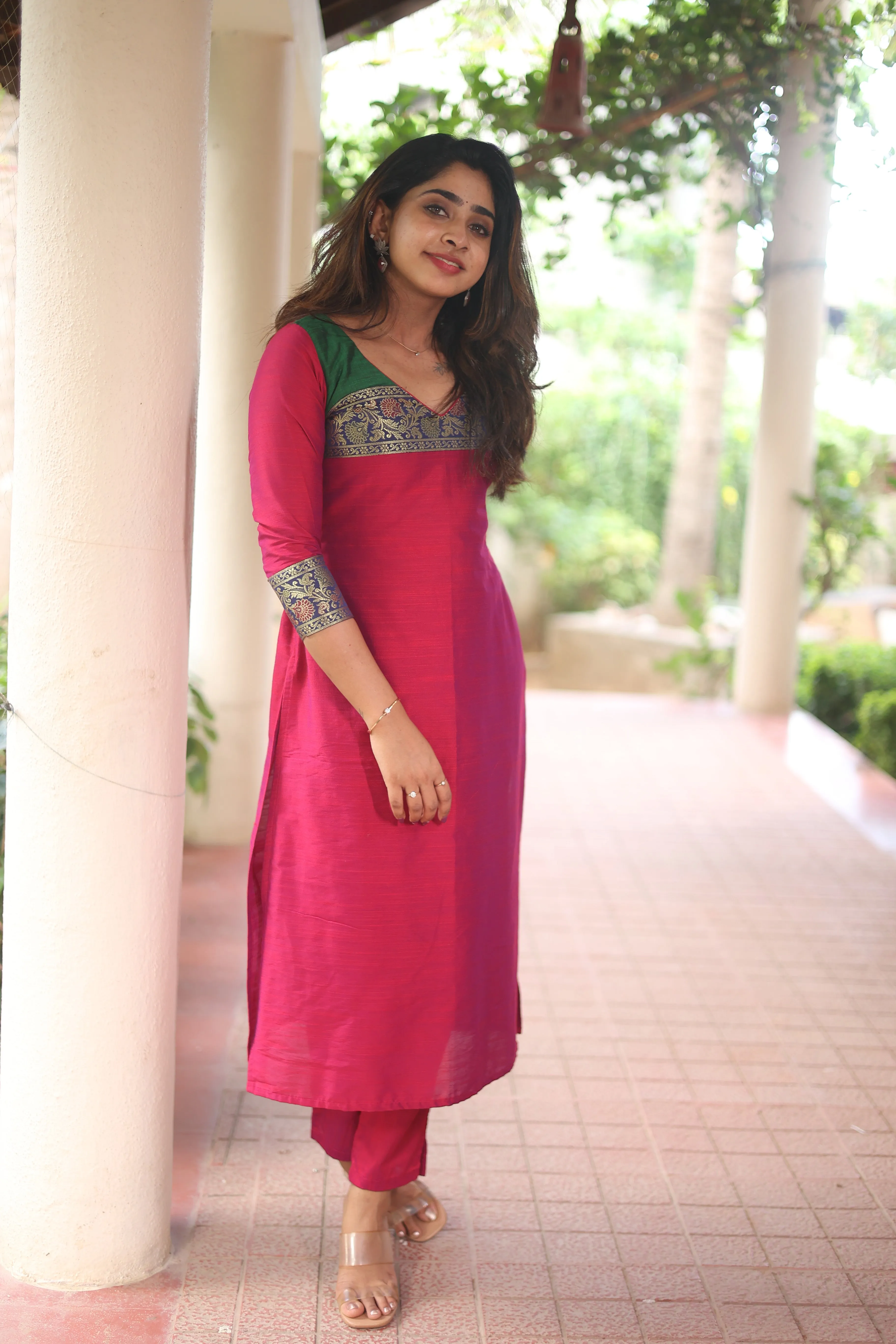Iva Magenta Kurta Set (Set of 2)