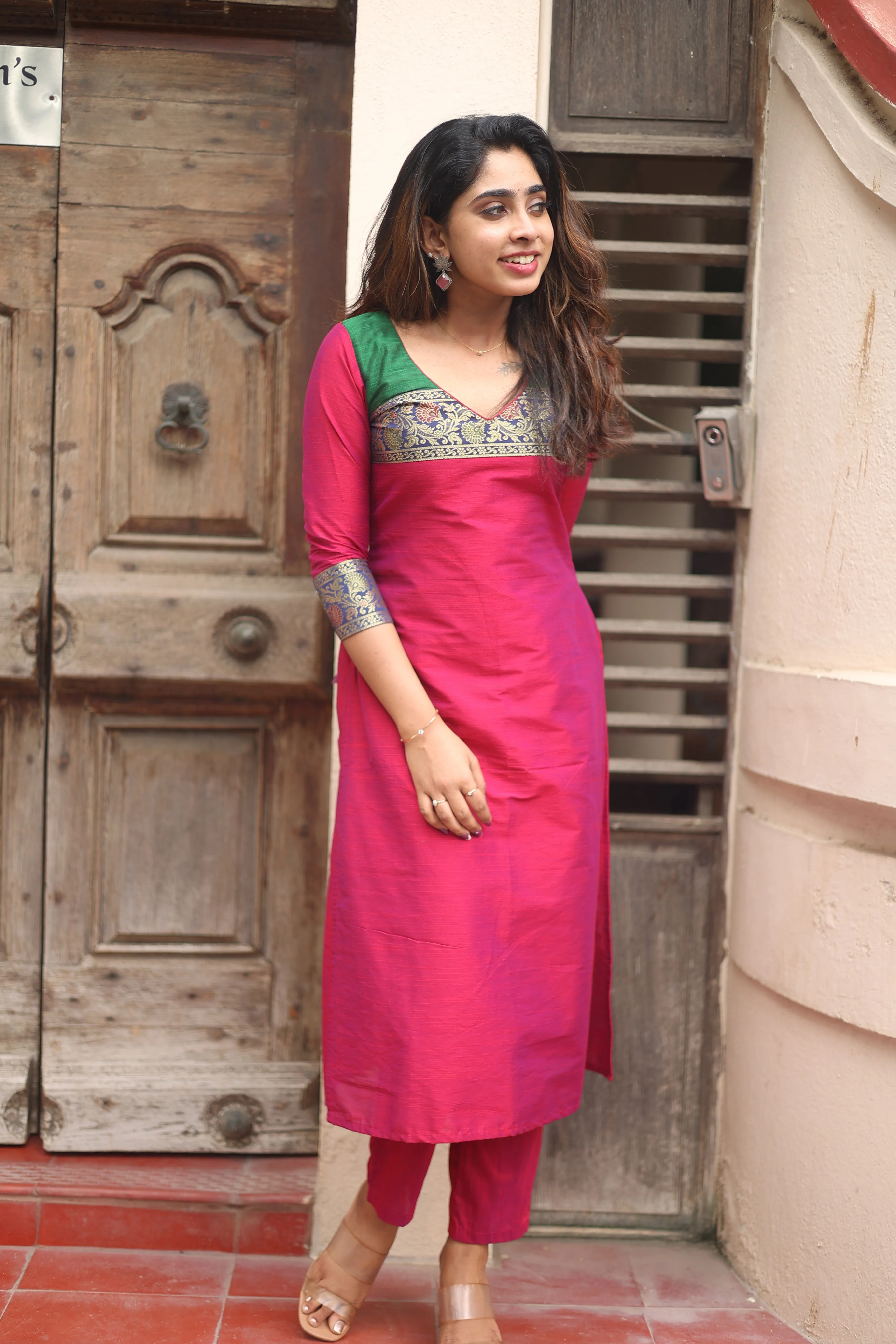 Iva Magenta Kurta Set (Set of 2)