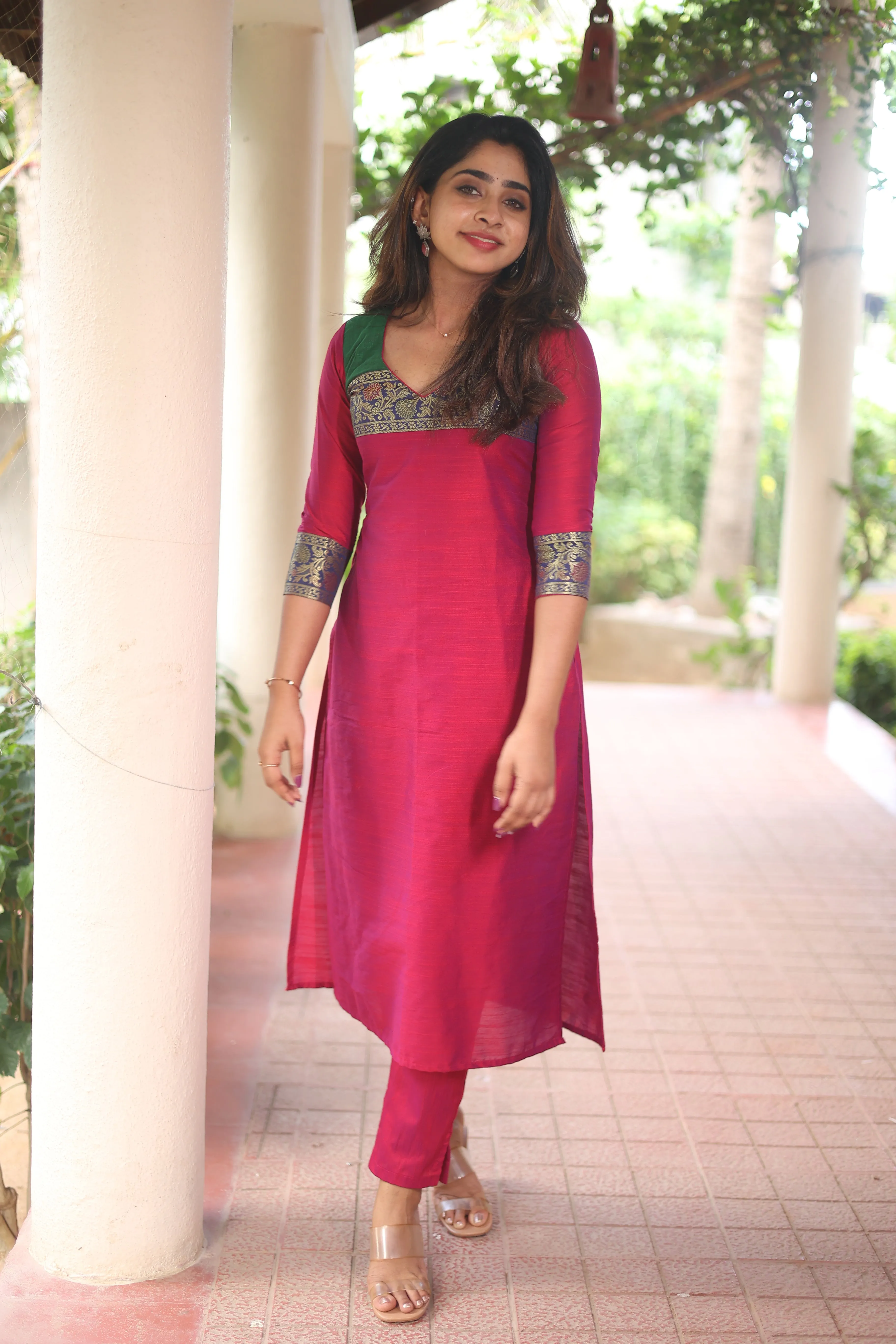 Iva Magenta Kurta Set (Set of 2)