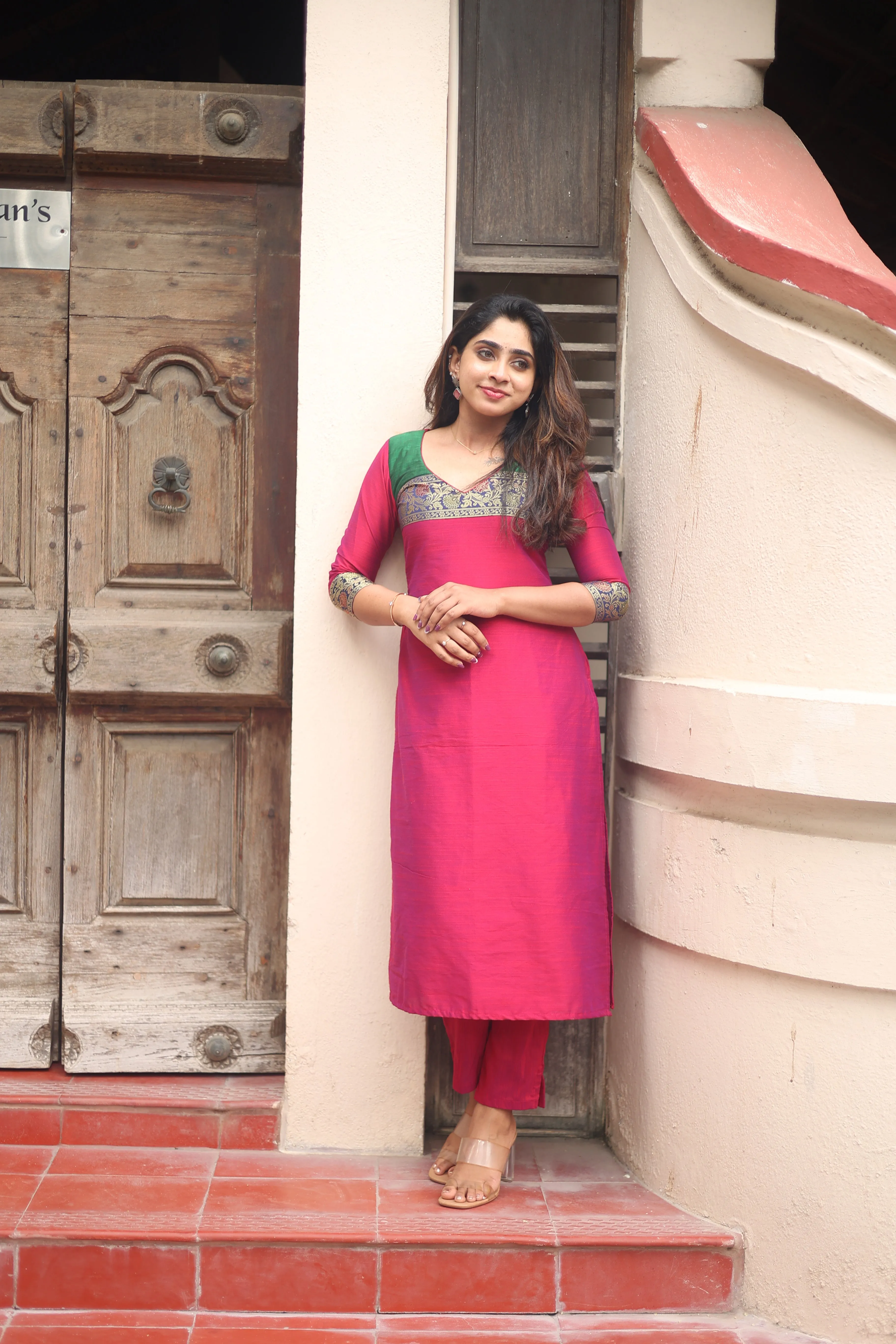 Iva Magenta Kurta Set (Set of 2)