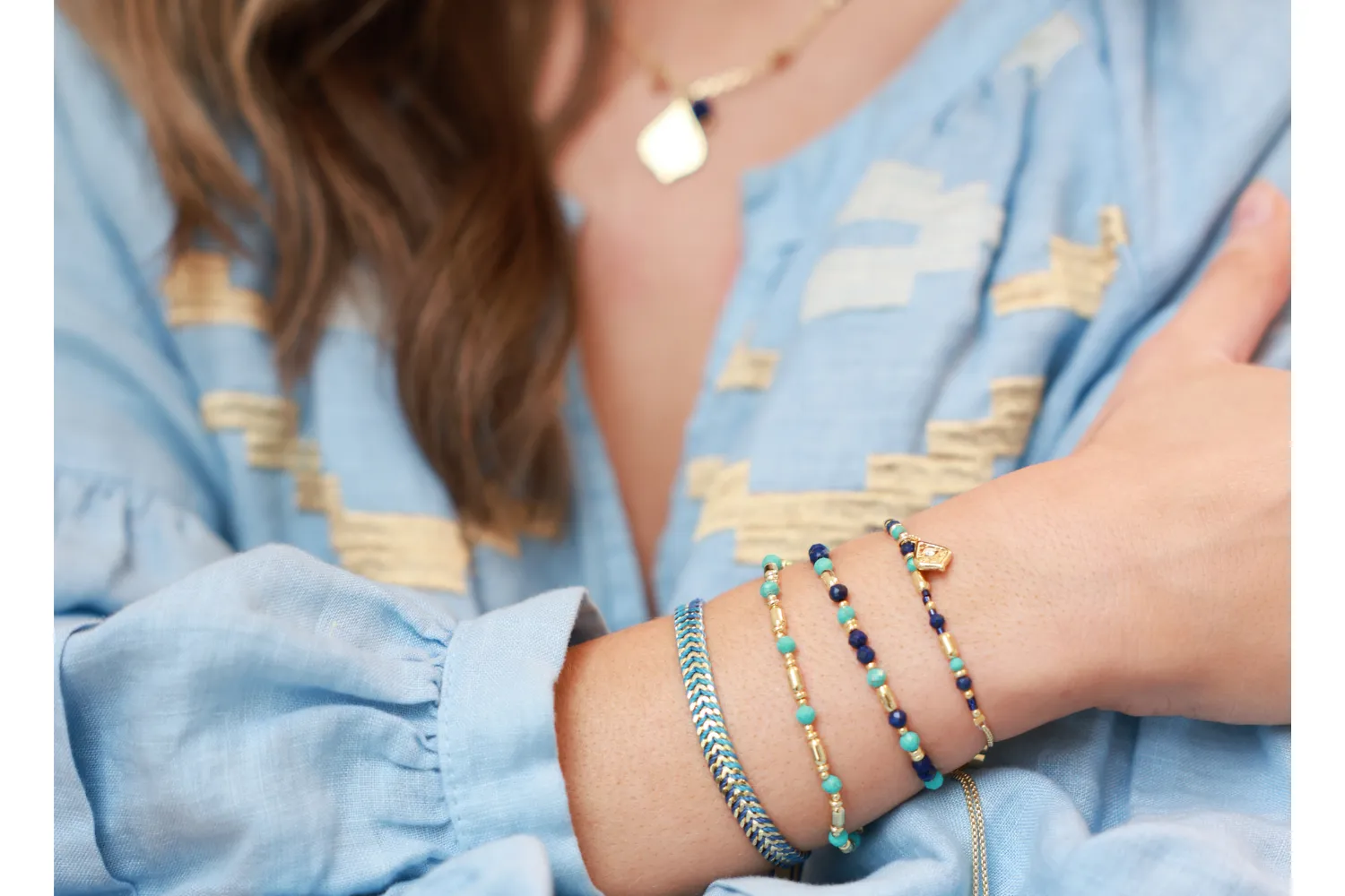Iztac Blue Gold Bracelet
