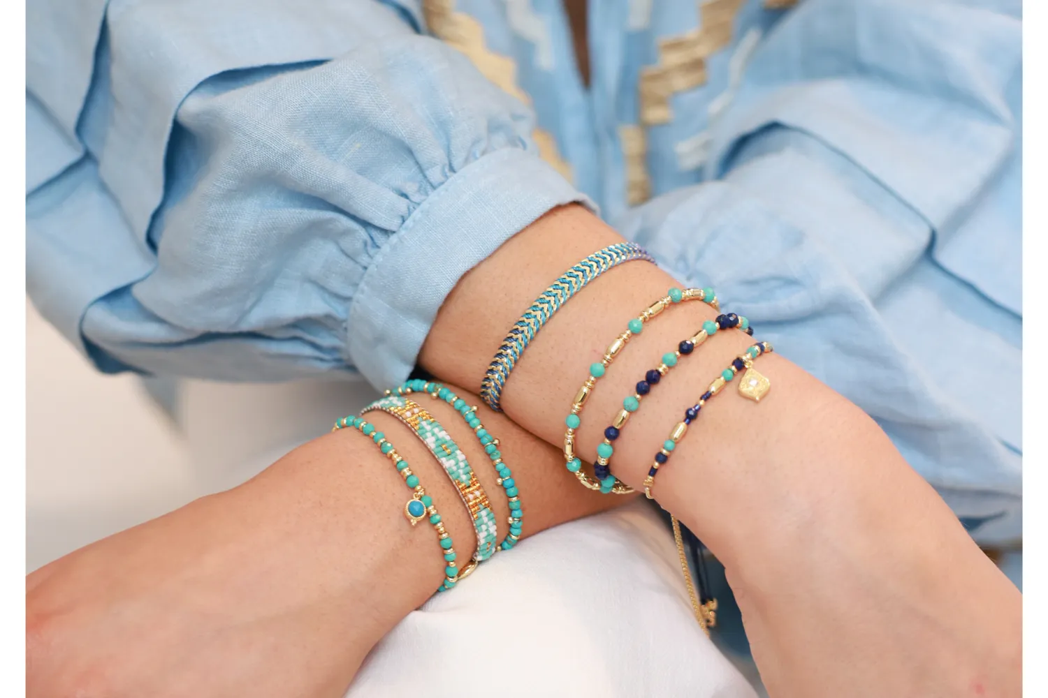 Iztac Blue Gold Bracelet