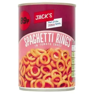Jack's Spaghetti Rings in Tomato Sauce 410g (Case of 12)