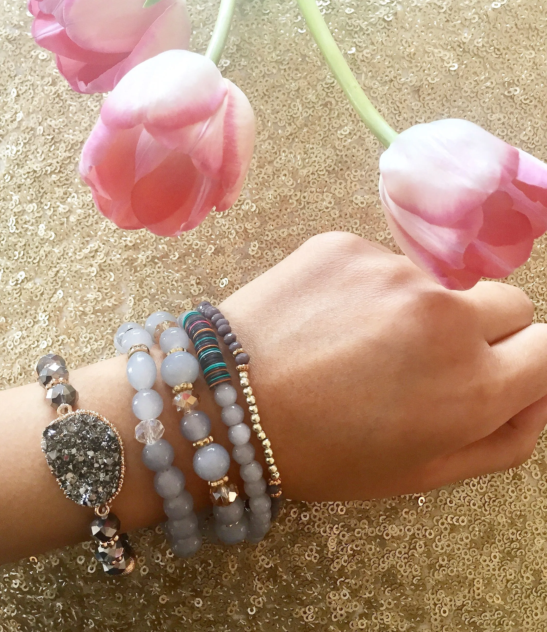 Janelle Pastel Glass Bead Sets