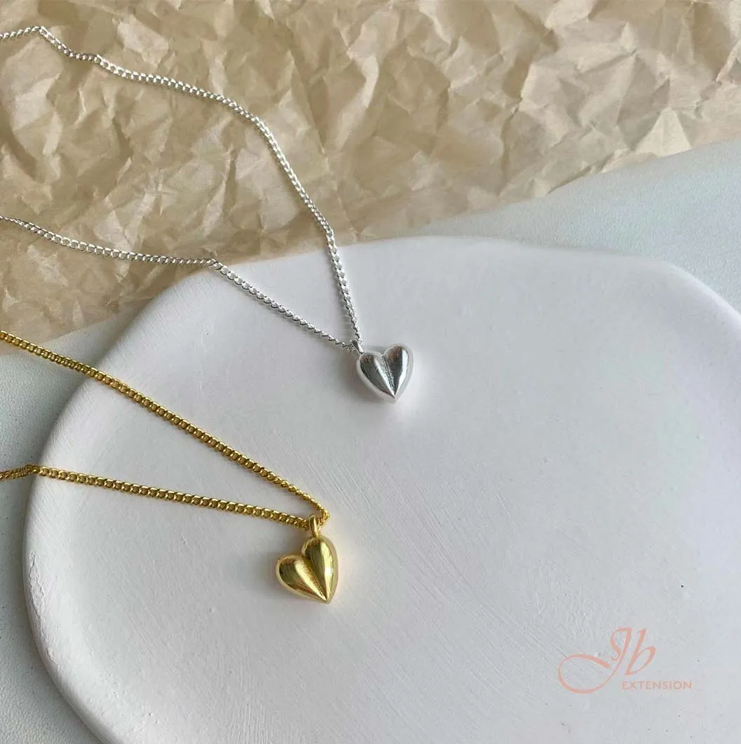 JBSELECTION Heart Necklace | Love Pendant Necklaces for Women Gold Silver Plated