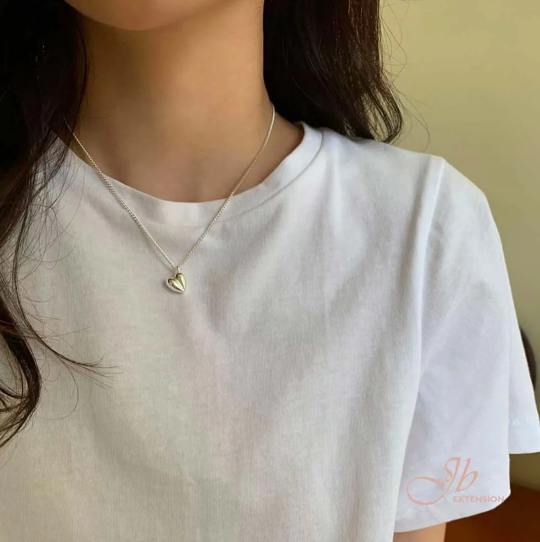 JBSELECTION Heart Necklace | Love Pendant Necklaces for Women Gold Silver Plated