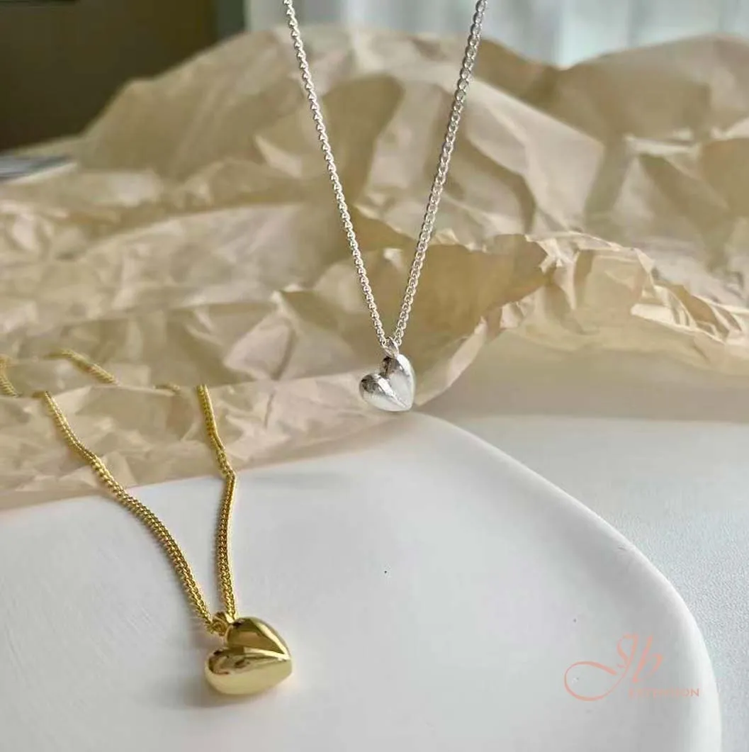 JBSELECTION Heart Necklace | Love Pendant Necklaces for Women Gold Silver Plated