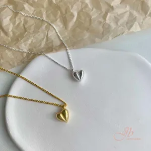 JBSELECTION Heart Necklace | Love Pendant Necklaces for Women Gold Silver Plated