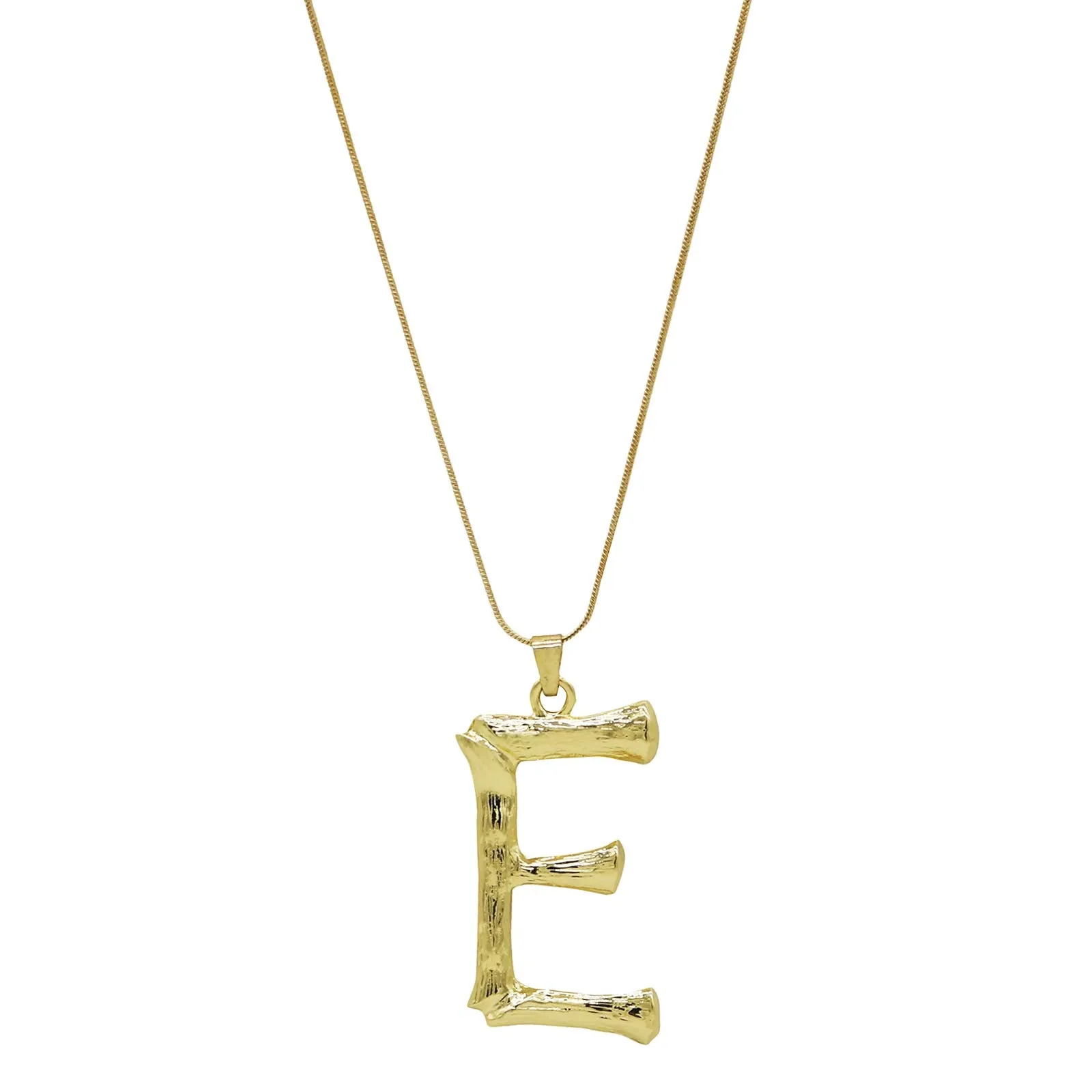 Joker & Witch E Initial Gold Pendant Necklace for Women