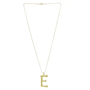 Joker & Witch E Initial Gold Pendant Necklace for Women
