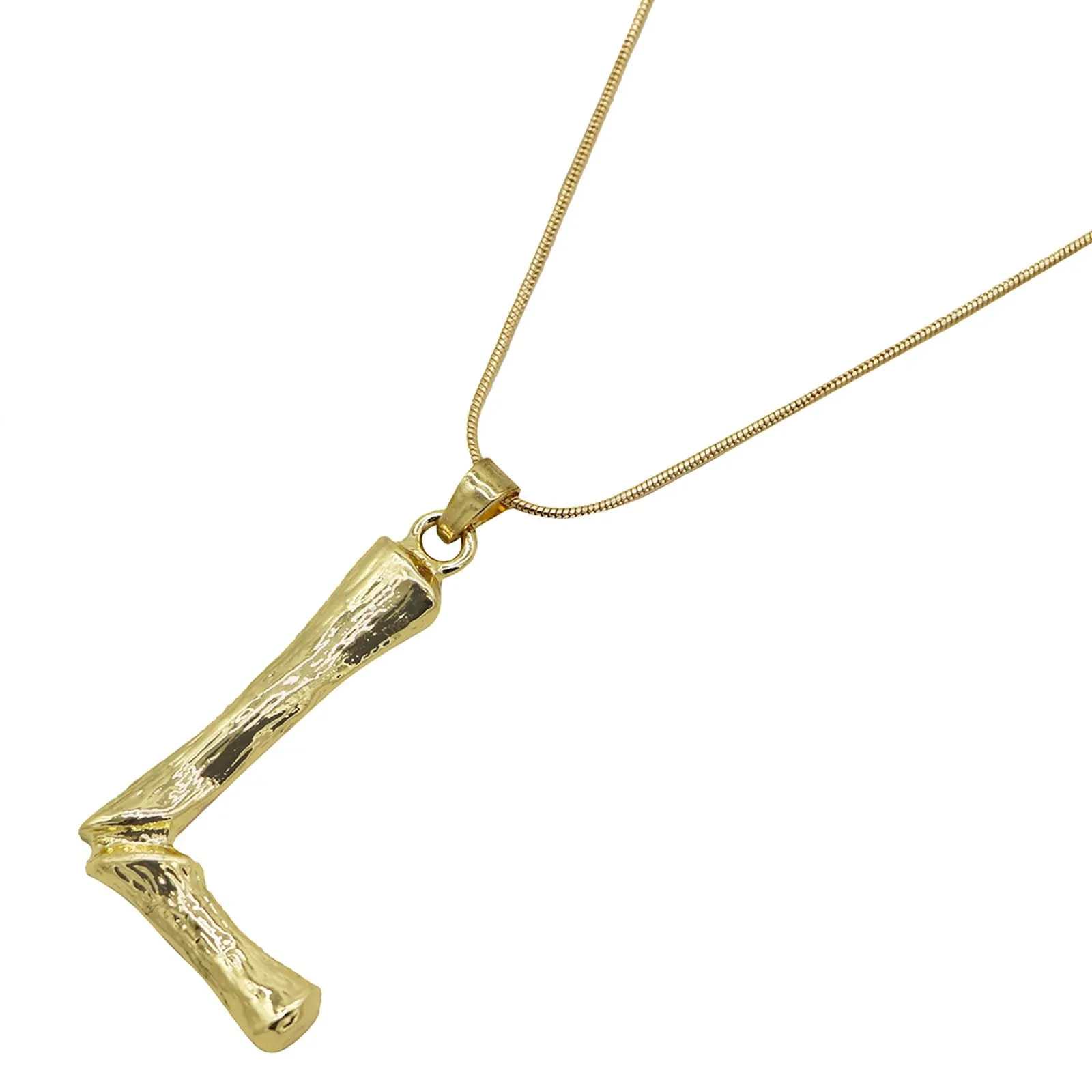 Joker & Witch L Initial Gold Pendant Necklace for Women
