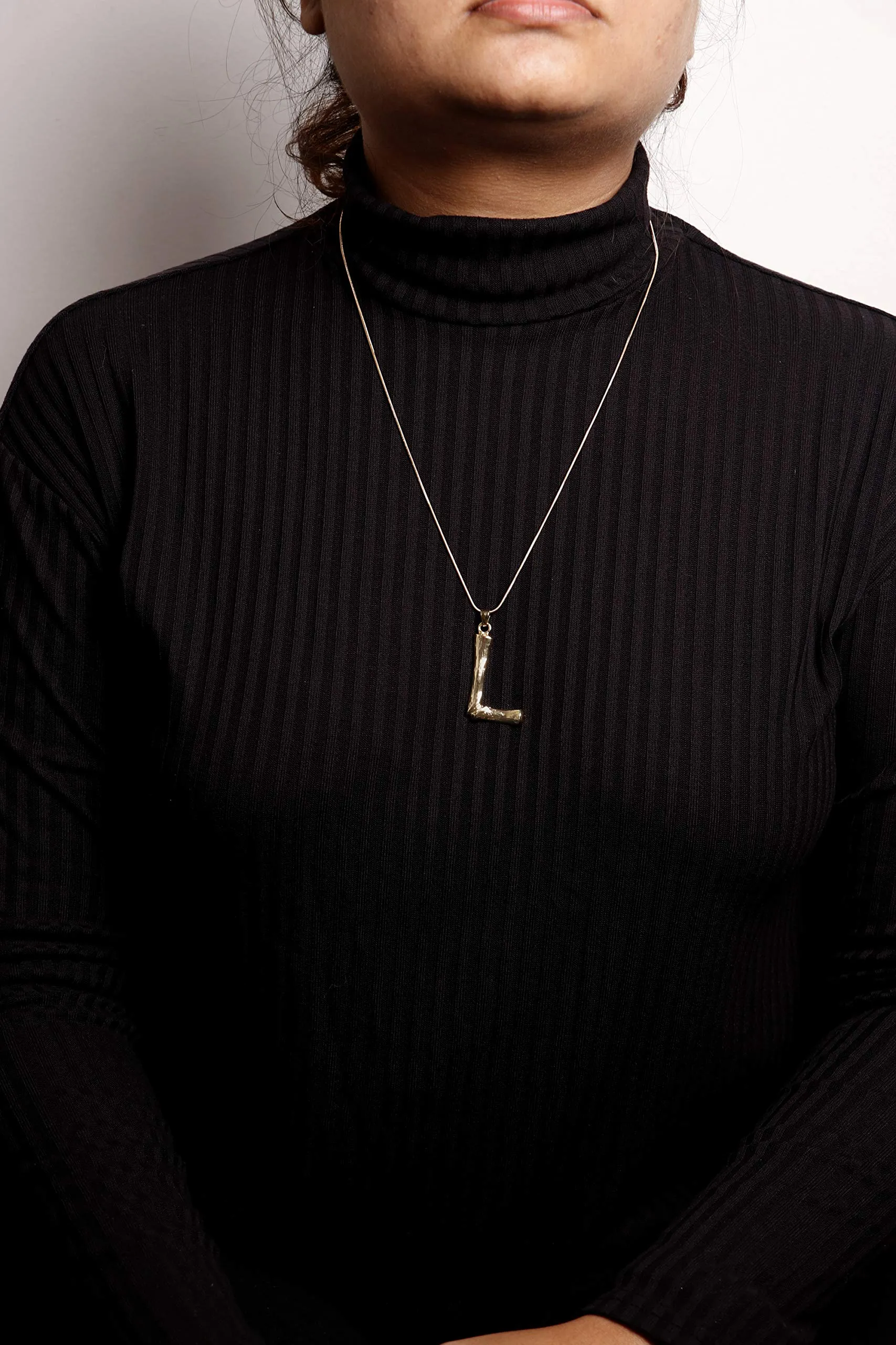 Joker & Witch L Initial Gold Pendant Necklace for Women