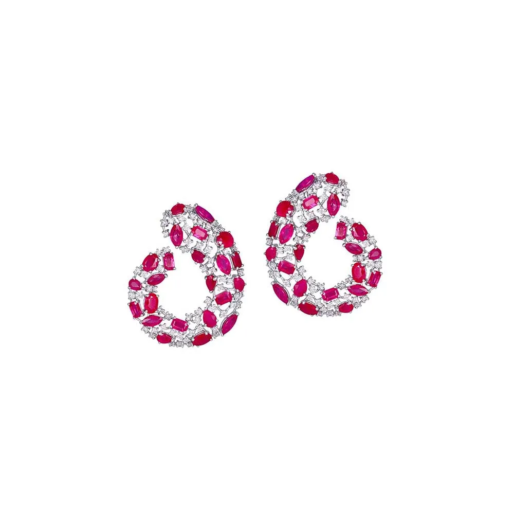 Kaj Fine Jewellery Ruby Princess C-Clips in 18KT White Gold