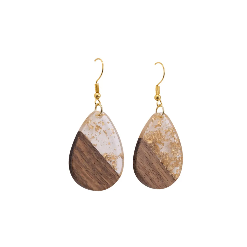 KiKi Earrings - Gold Foil Tear Drops