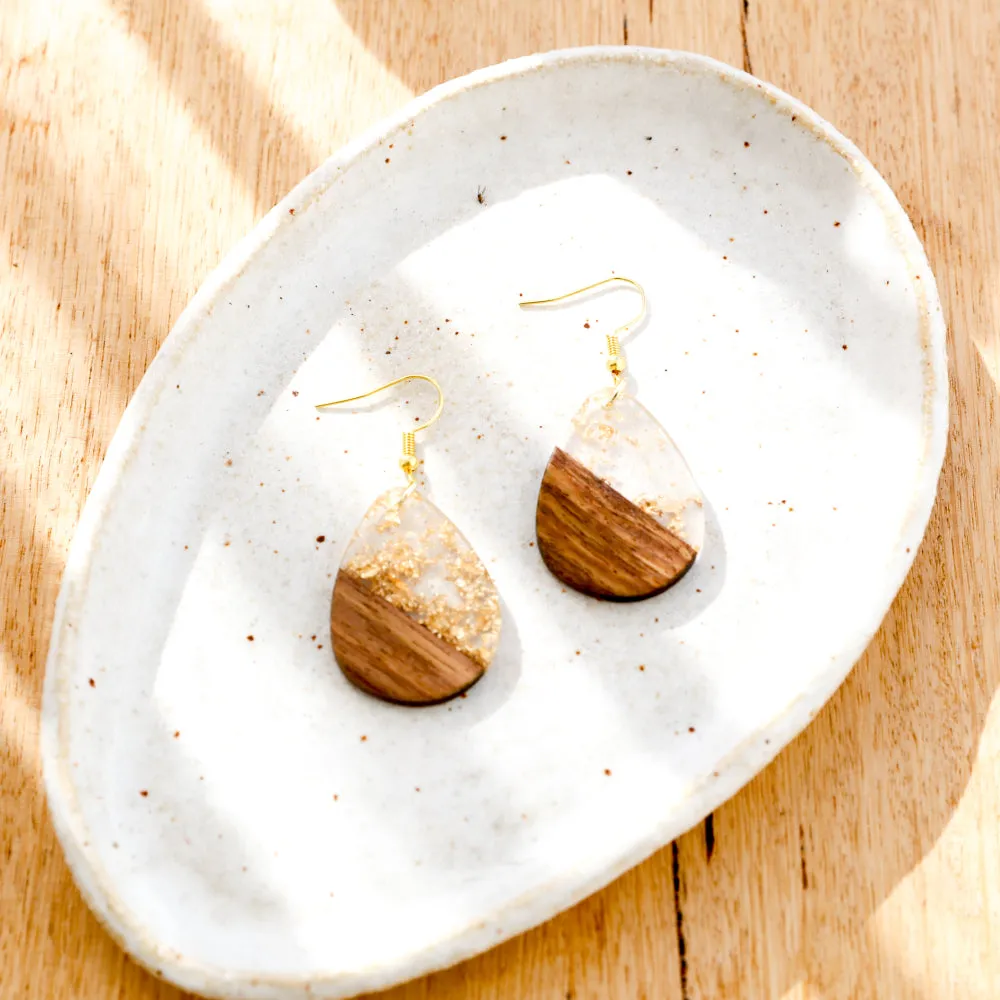 KiKi Earrings - Gold Foil Tear Drops