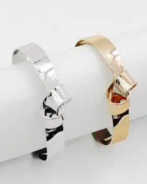 Knotted Metal Cuff Bracelet