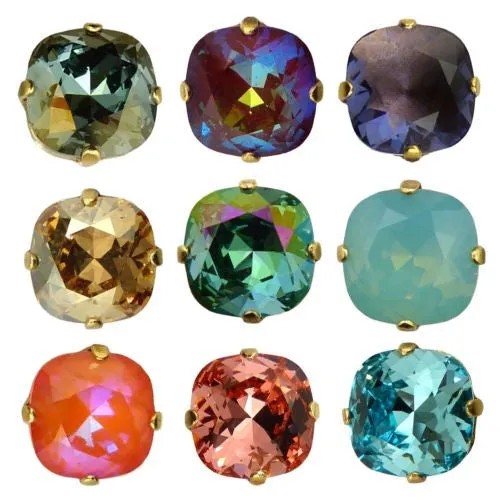 La Vie Parisienne Catherine Popesco Swarovski Gold Stud Earrings 6556PG