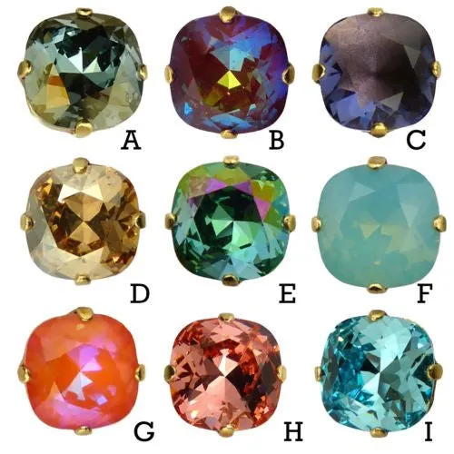 La Vie Parisienne Catherine Popesco Swarovski Gold Stud Earrings 6556PG
