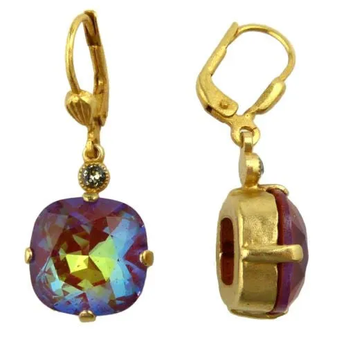 La Vie Parisienne Earrings Swarovski Crystal Popesco 6556G Blue Ruby