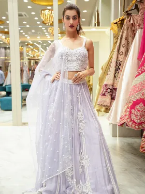 Lavender Floral Whispers Lehenga Set