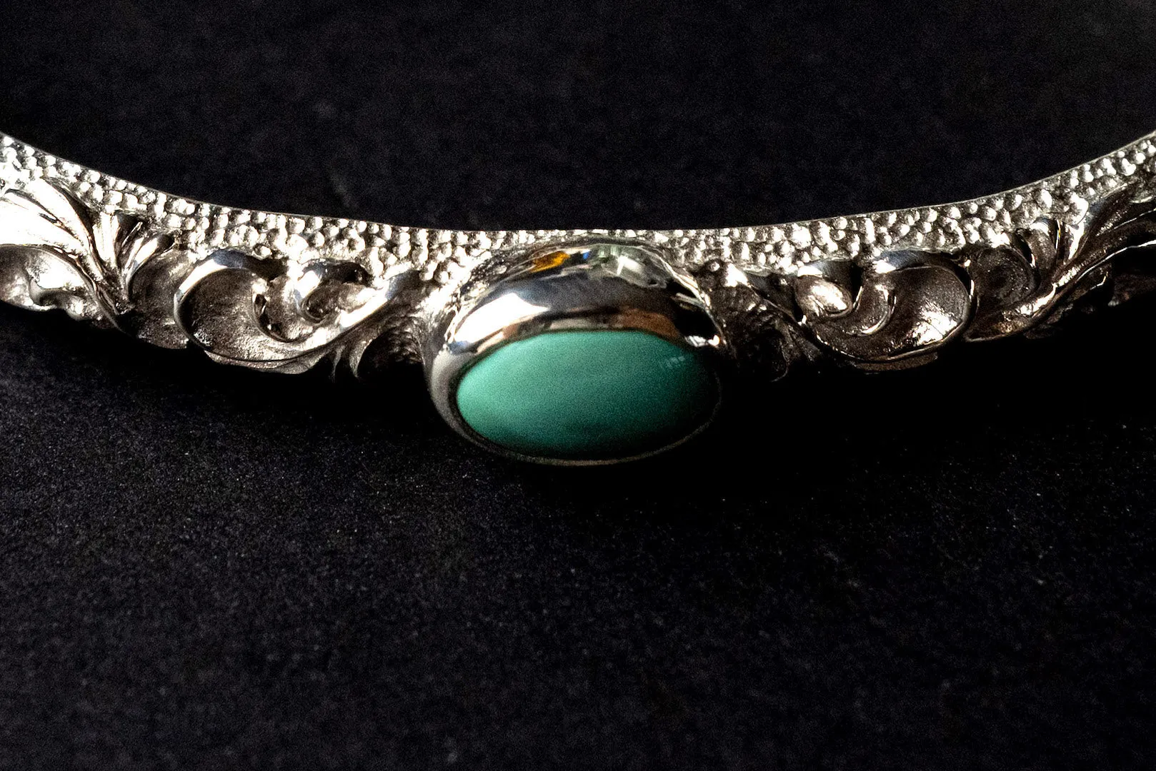 Legend 6mm "Ivy"  Silver Bangle With Turquoise (B-83-TQ)