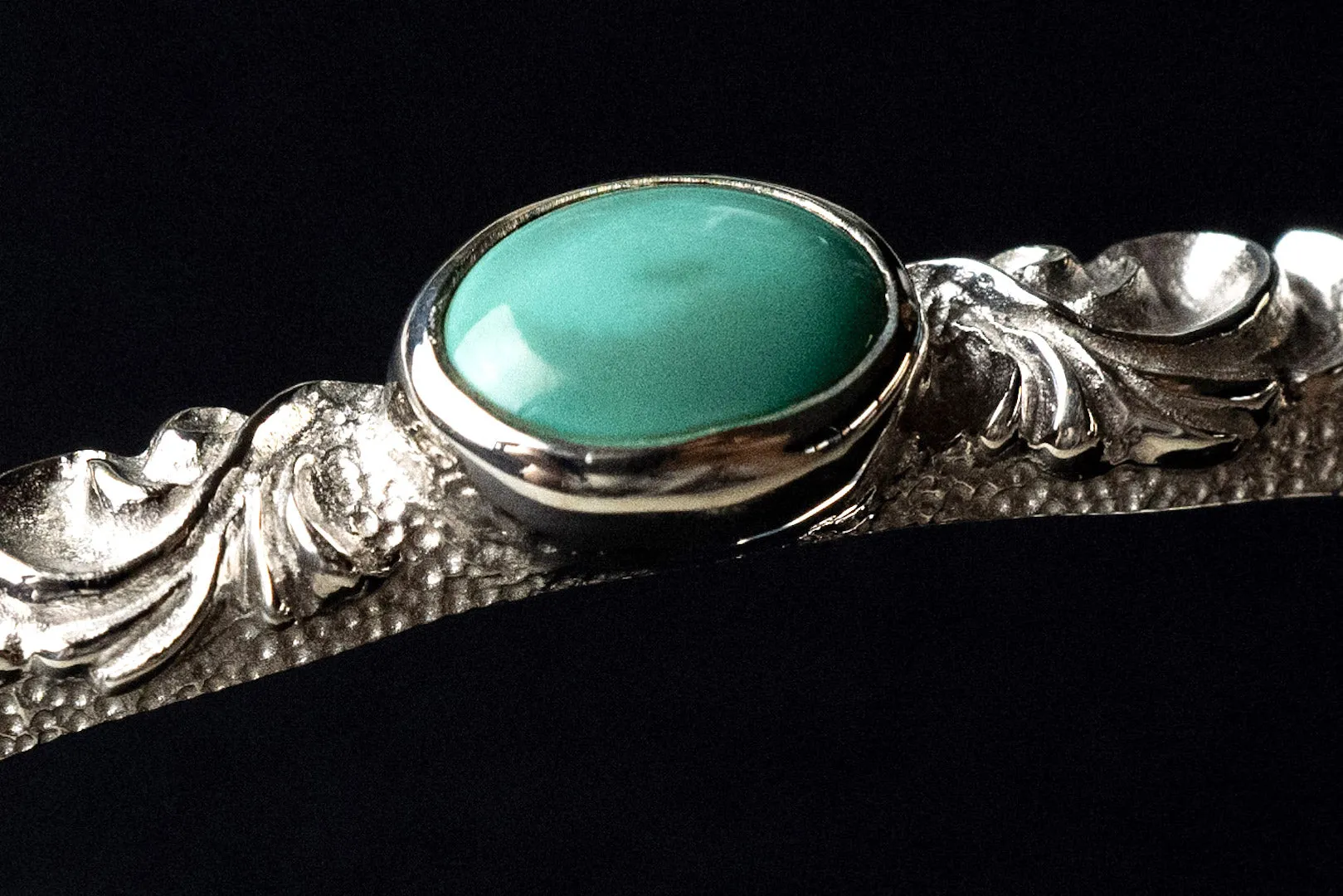 Legend 6mm "Ivy"  Silver Bangle With Turquoise (B-83-TQ)