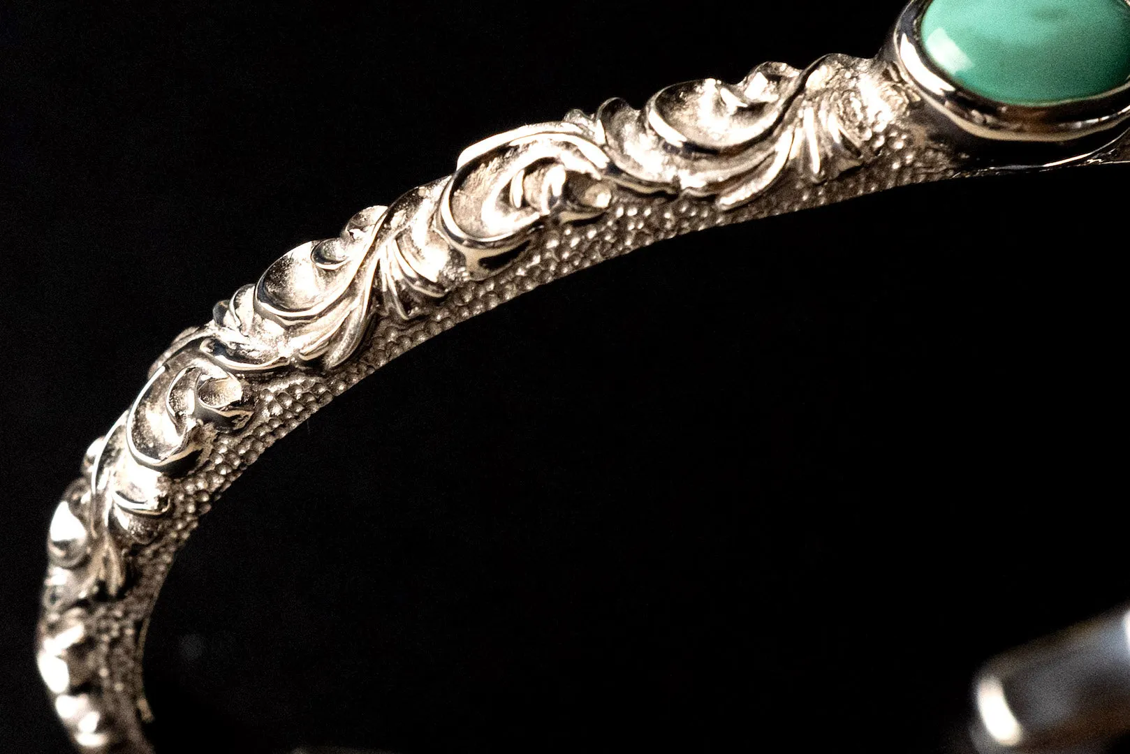 Legend 6mm "Ivy"  Silver Bangle With Turquoise (B-83-TQ)